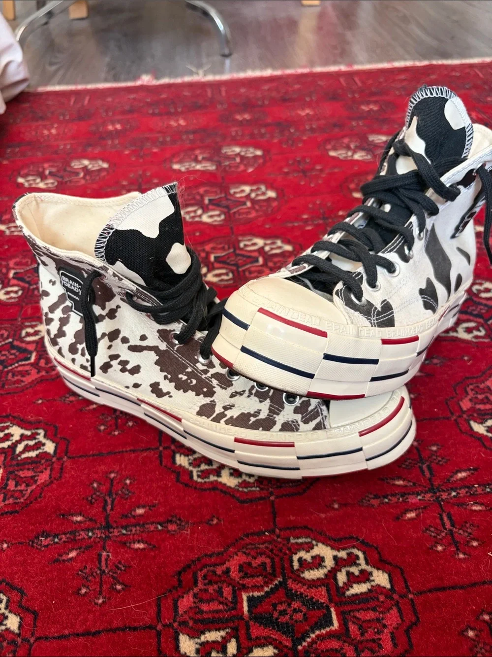 Converse High-Top Chuck Taylor/Brain-Dead Cow Print. men9 women 11 New w/o box.